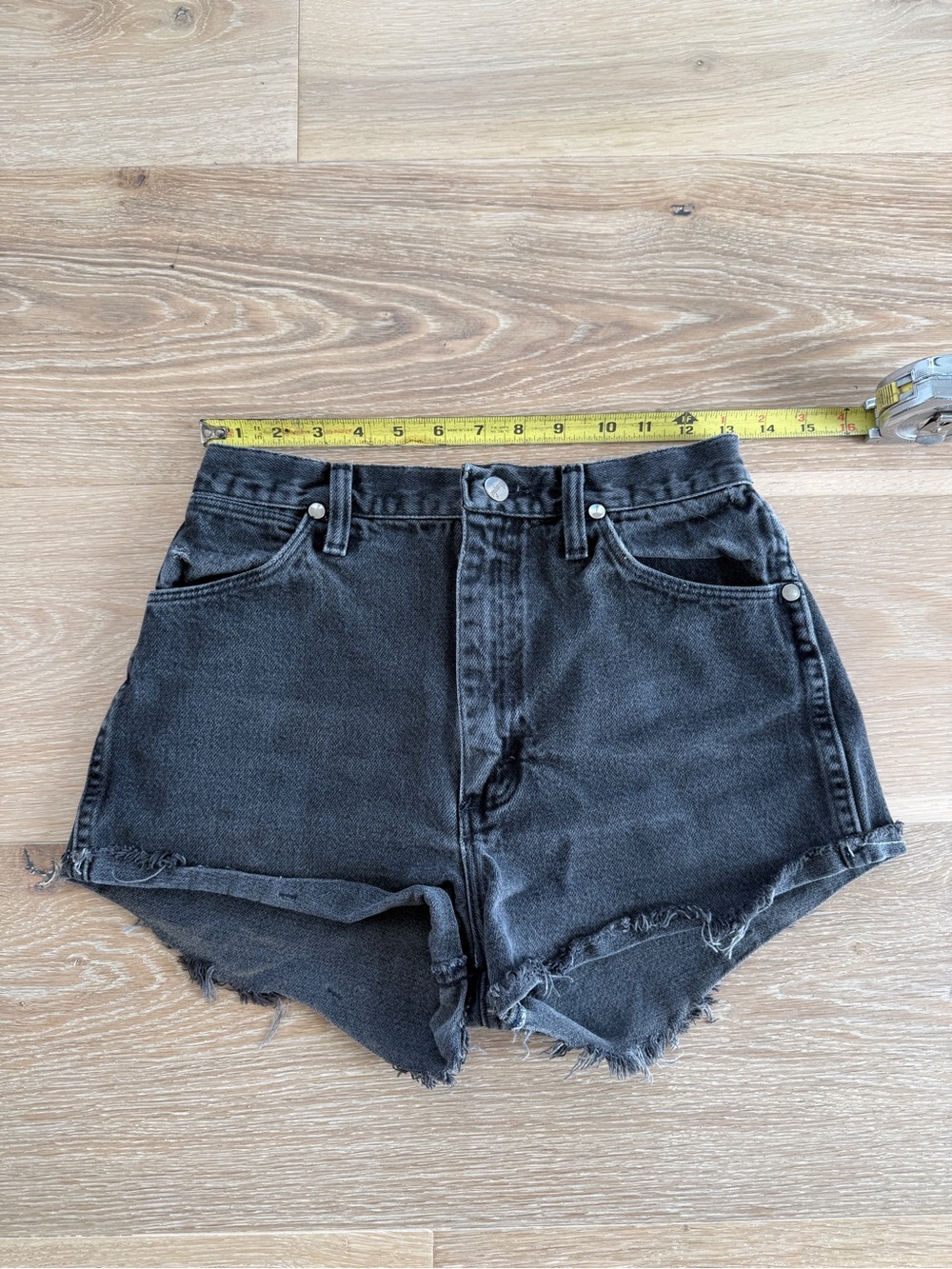 Women’s Vintage Wrangler High-Waisted Black Denim Cutoff Shorts